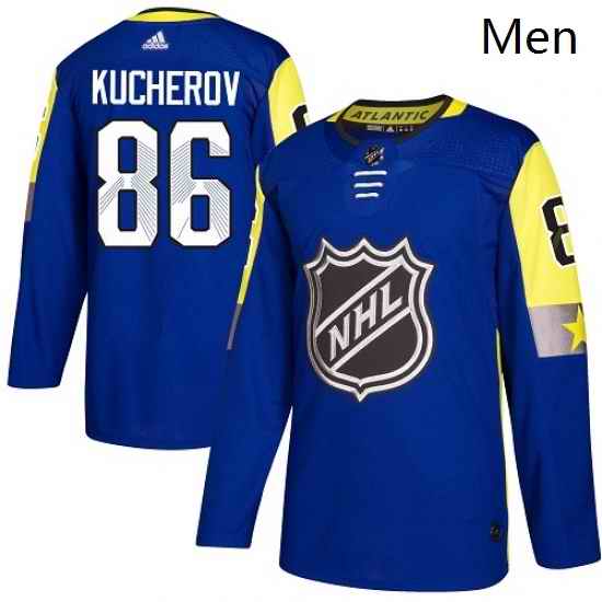 Mens Adidas Tampa Bay Lightning 86 Nikita Kucherov Authentic Royal Blue 2018 All Star Atlantic Division NHL Jersey